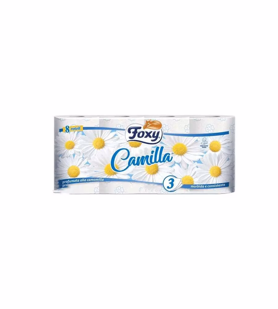 Foxy Carta Igienica Camomilla 3 Veli 8 Rotoli