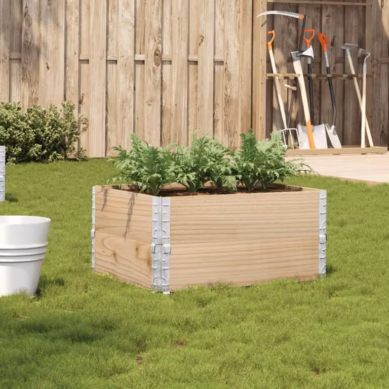 vidaXL Fioriera da Giardino in Legno e Metallo, Colore Marrone, L: 80 cm, P: 60 cm, H: 41 cm