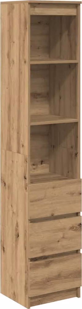 Credenza Alta Rovere Artigianale 37,5x35x180 cm in Truciolato