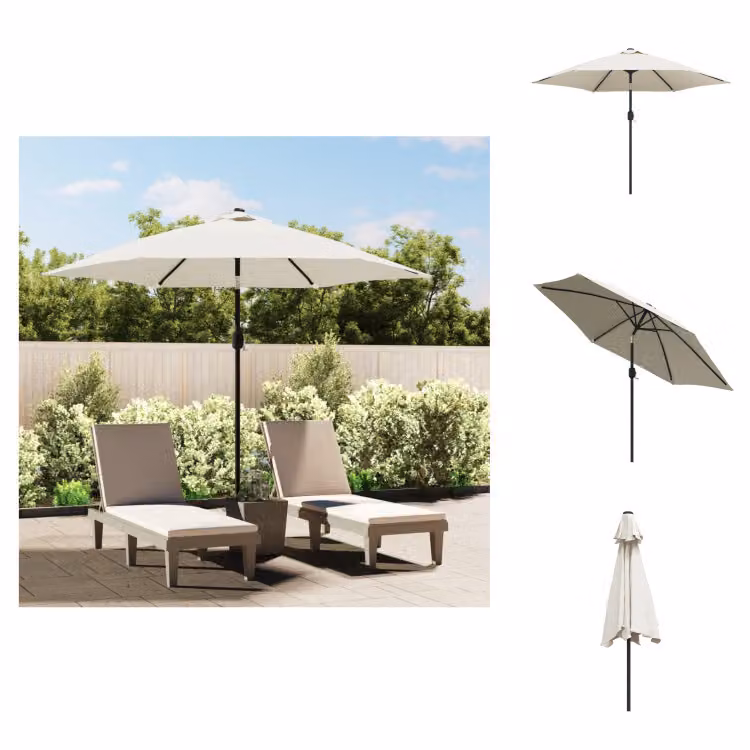Ombrellone Ombrellone da spiaggia Ombrellone da giardino Sabbia bianco 3m - Ombrelloni e tende da sole