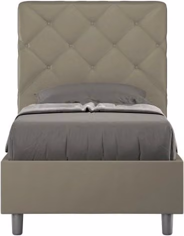 Letto singolo imbottito con contenitore Priya Ityhome in similpelle Cappuccino L/P/H: 80 x 200 cm – 1