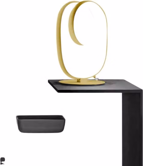 Lampada da tavolo Diva L Gealuce in alluminio e silicone color oro e bianco, Abat-jour LED 17W 3000K 780lm con dimmerabile integrato e diffusione omnidirezionale a 360 gradi