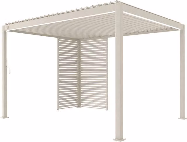 Pergola bioclimatica 3x4m in alluminio + 1 persiana 1m + 1 persiana
