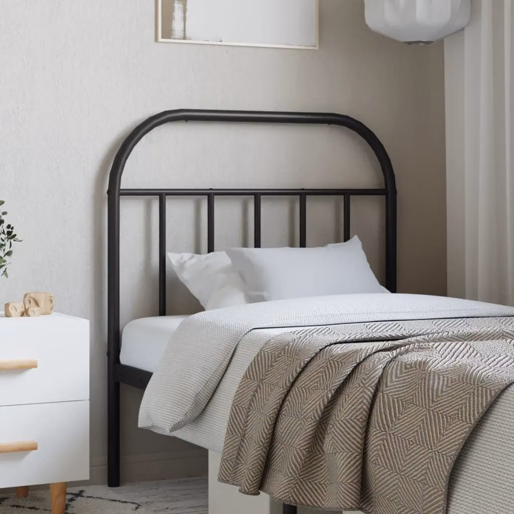 Testiera di ricambio vidaXL in metallo nero laccato per letto 80x200 cm