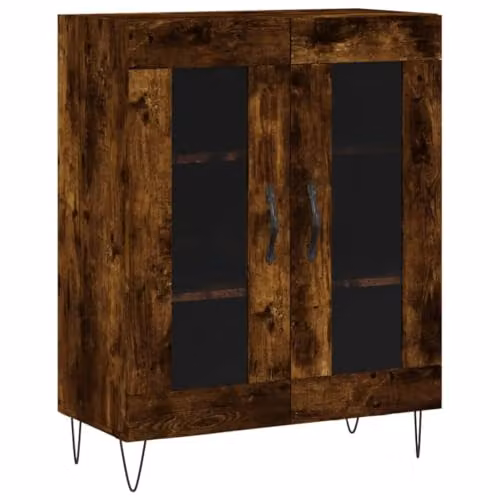 Helloshop26 Buffet bahut - Armadietto portaoggetti per cucina, soggiorno, soggiorno, soggiorno, 69,5 x 34 x 90 cm, in legno di ingegneria, colore: marrone 02_0031060