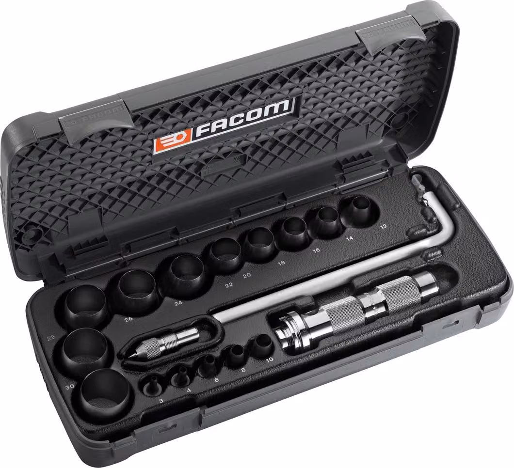 Facom Locheisen u. Kreisschneider Set 19-tlg