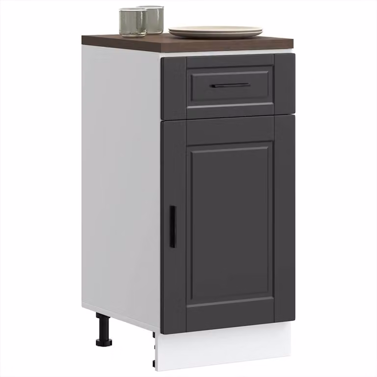 Base da cucina moderna vidaXL in legno MDF nero e grigio L: 46 cm, P: 40 cm, H: 81,5 cm