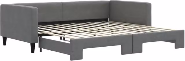 Divano letto | Sof¨¤ letto | Letto singolo Estraibile Grigio Scuro 100x200 Tessuto