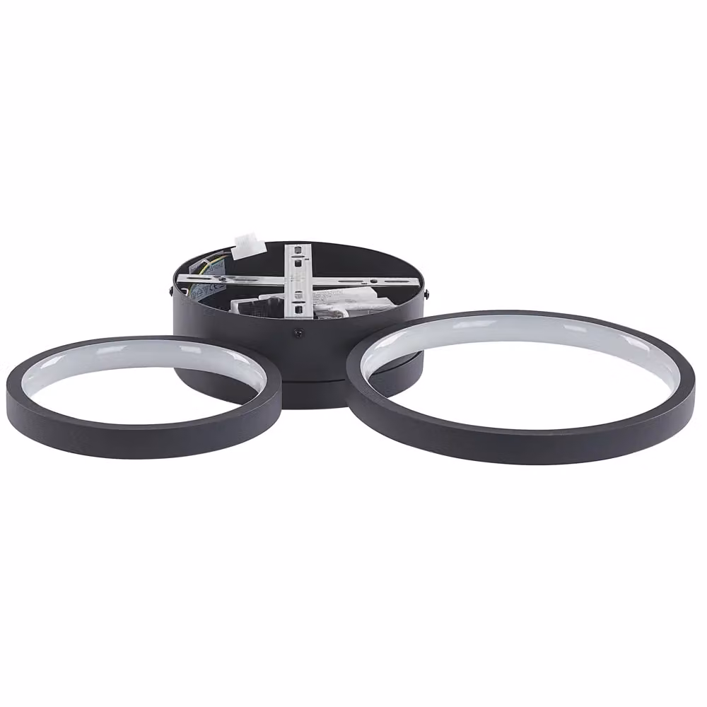 Lampada da soffitto rotonda BELIANI in acciaio e alluminio nero con LED integrati e regolazione CCT per soggiorno e camera da letto – 2