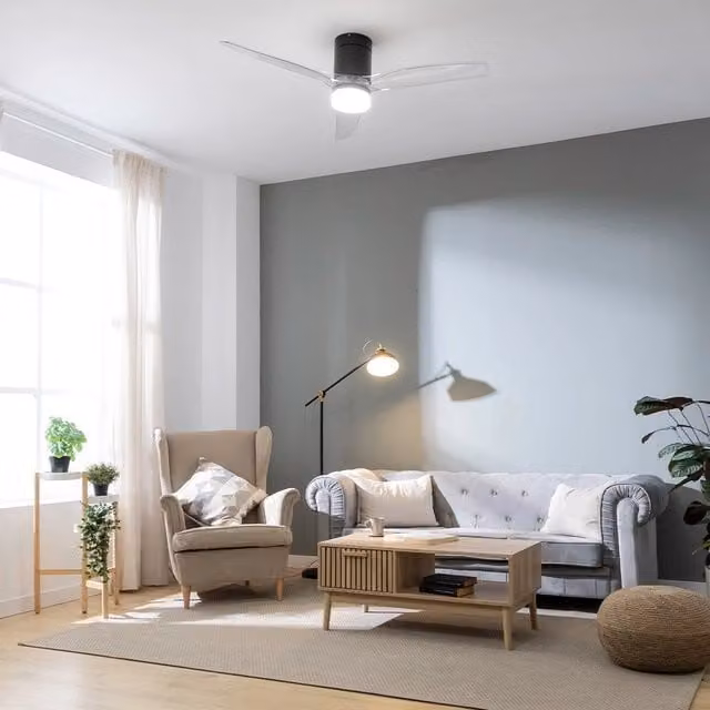 Ventilatore da soffitto Cecotec EnergySilence Aero 5650 Nero e Trasparente con telecomando e timer