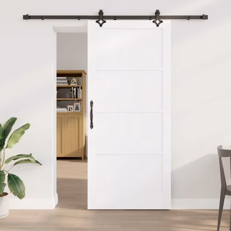 vidaXL Porta scorrevole 93 x 211 cm Legno ingegnerizzato Bianco e Nero