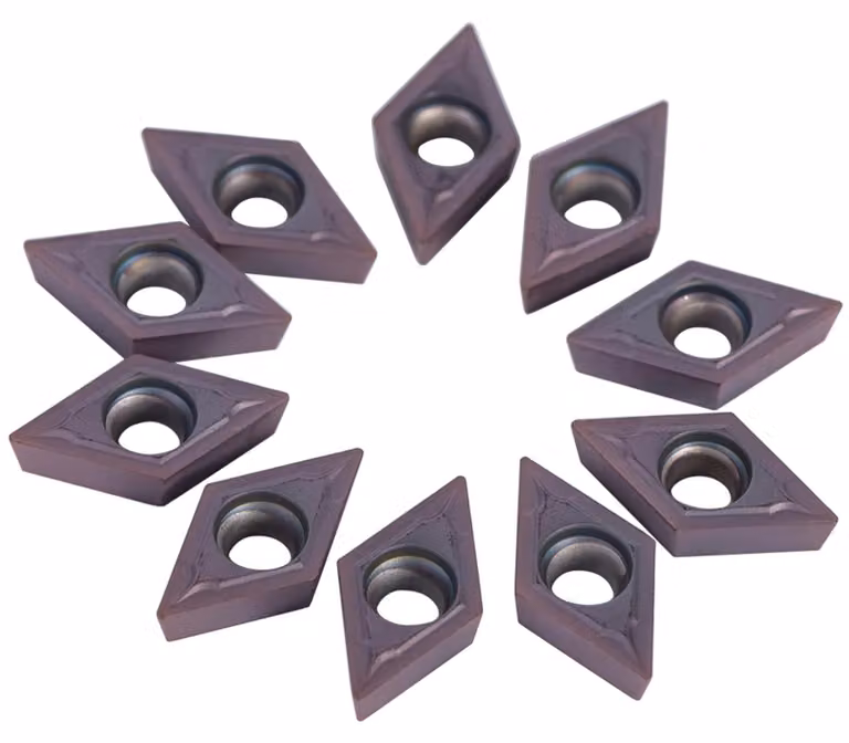 Inserti in metallo duro, confezione da 10 pezzi - DCMT11T304 - Metallo duro - Lame di taglio - Utensili per tornitura - Confezionati in scatola - Dimensioni 19*11*4 mm - Inserti di taglio