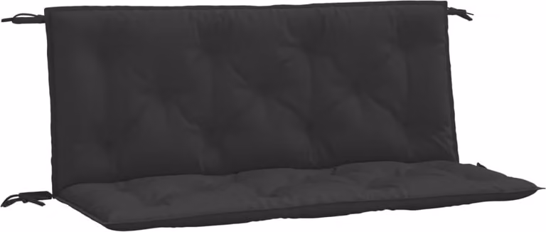 Cuscino per Panca Nero 120x(50+50)x7 cm in Tessuto Oxford
