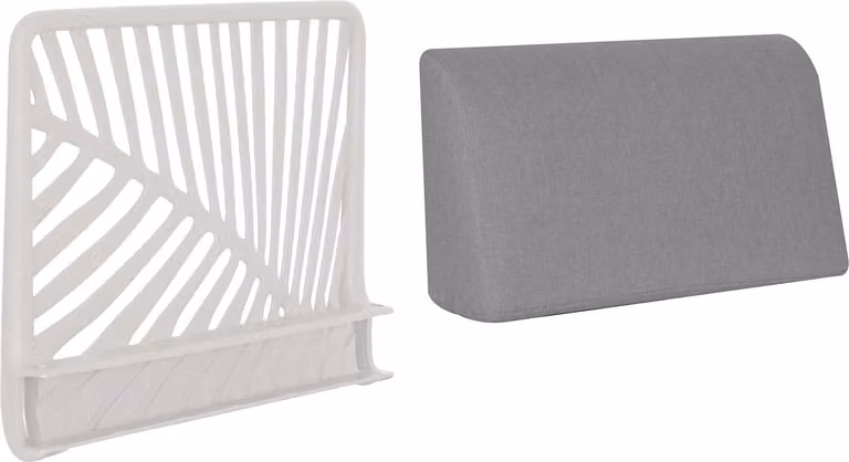 Milani Home - schienale angolare per salotto da giardino componibile in polipropilene, bianco, 59 x 21 x 43 cm