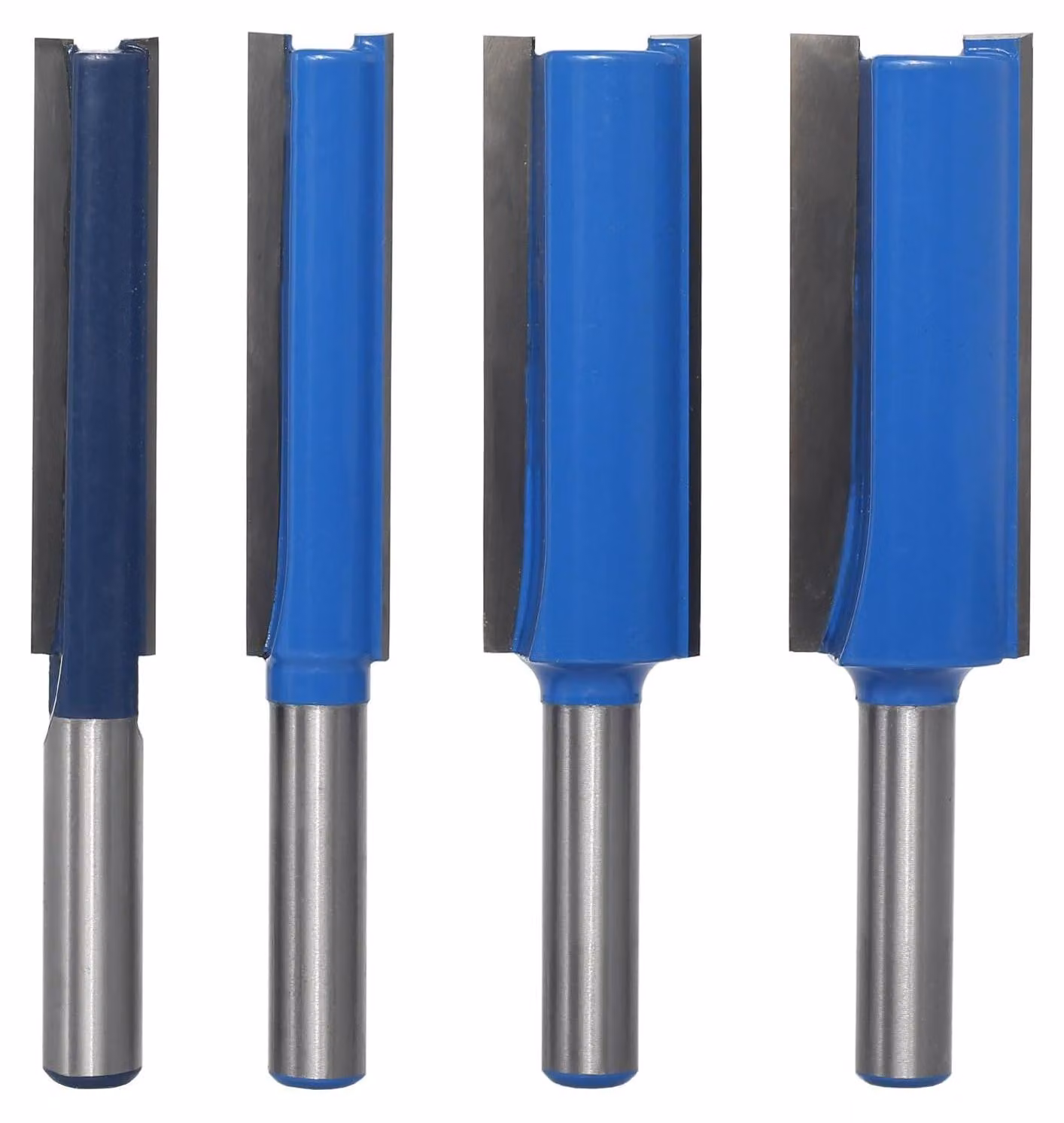 4 frese a scanalatura con gambo da 8 mm, a due taglienti, diametro 10 mm/12 mm/18 mm/20 mm, altezza di taglio 50 mm