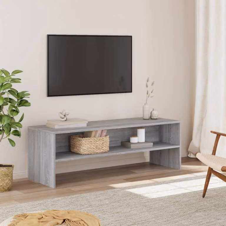 Mobile Porta TV vidaXL in Legno Multistrato Grigio, Stile Scandinavo, L 120 x P 40 x H 40 cm