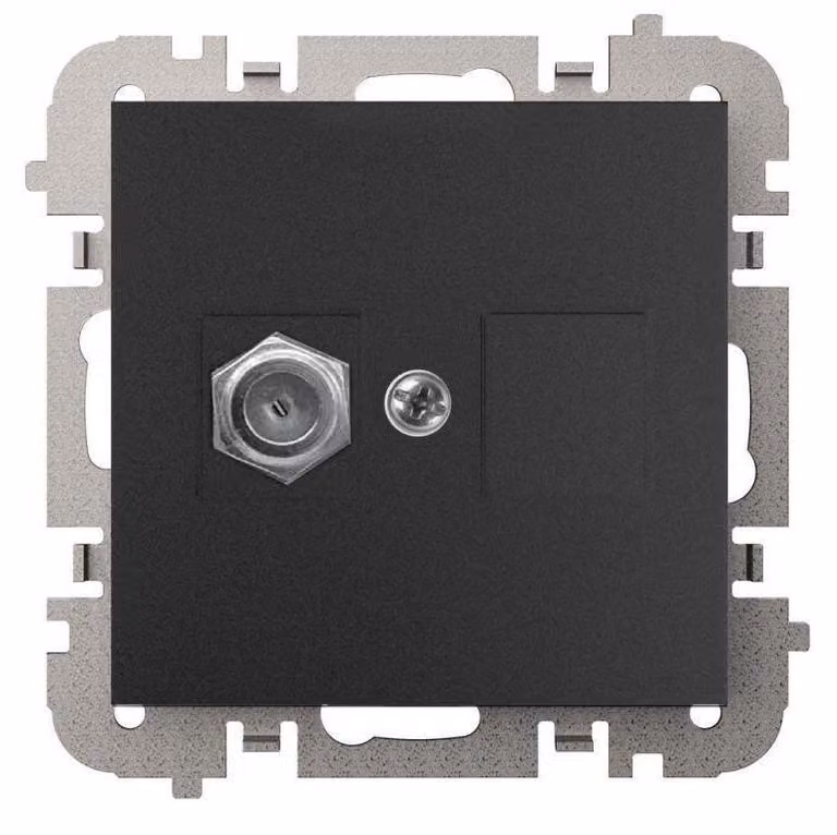 SANTRA, presa TV, tipo FF, senza telaio, colore nero, modello 4186-19