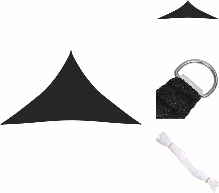 vidaXL Tenda da sole 160 g/m² Nero 3,5x3,5x4,9 m HDPE - Ombrelloni e tende da sole