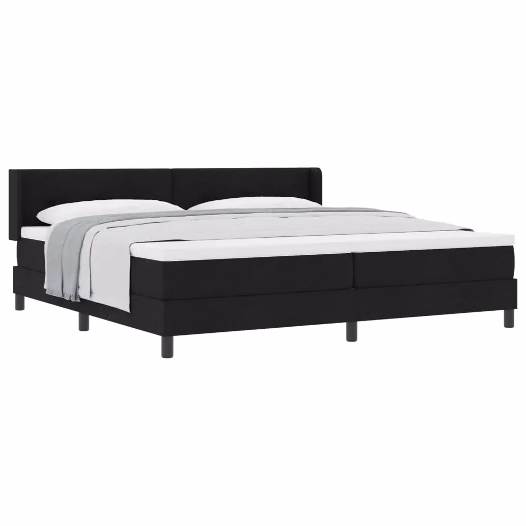 Letto a molle con testiera vidaXL in tessuto nero L: 200 cm, P: 200 cm, H: 280 cm – 2