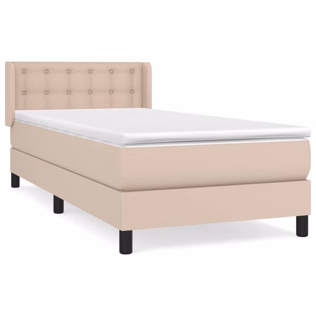 Giroletto a Molle con Materasso Cappuccino 100x200cm Pelle finta
