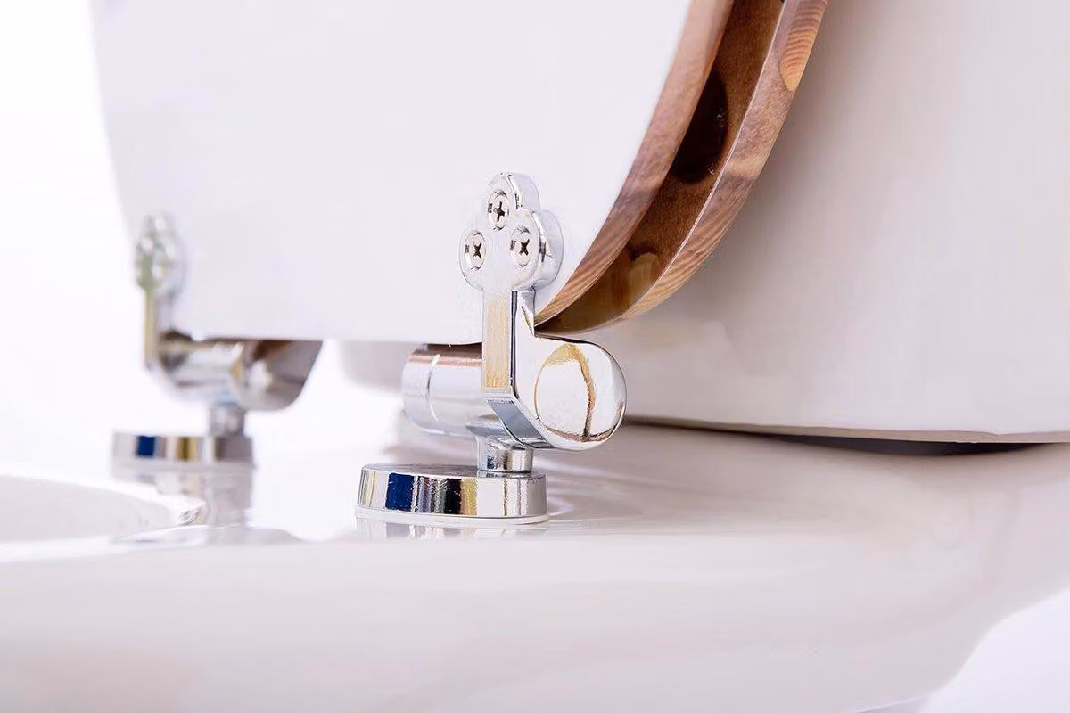 Copertura per WC con sistema di chiusura ammortizzata, coperchio del water in legno, qualità robusta, facile da pulire