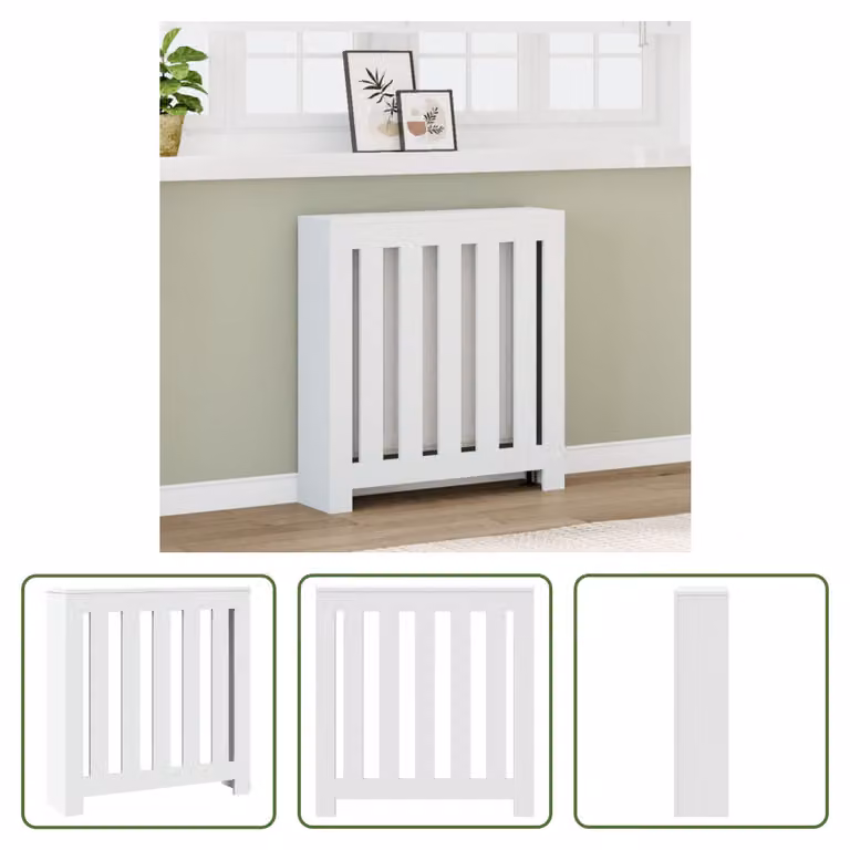 The Living Store Rivestimento per radiatori Bianco 78x20x82 cm Materiale a base di legno