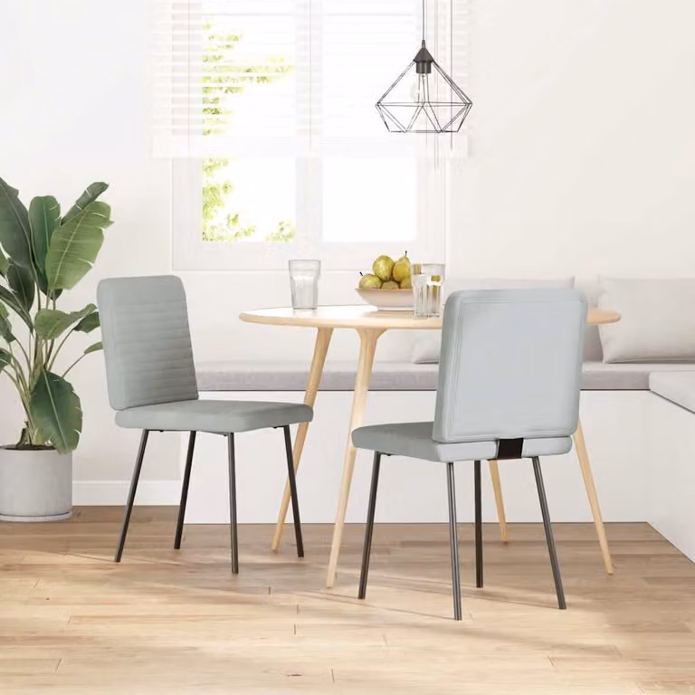 vidaXL Sedie da Pranzo 2 pz Grigio Chiaro in Velluto