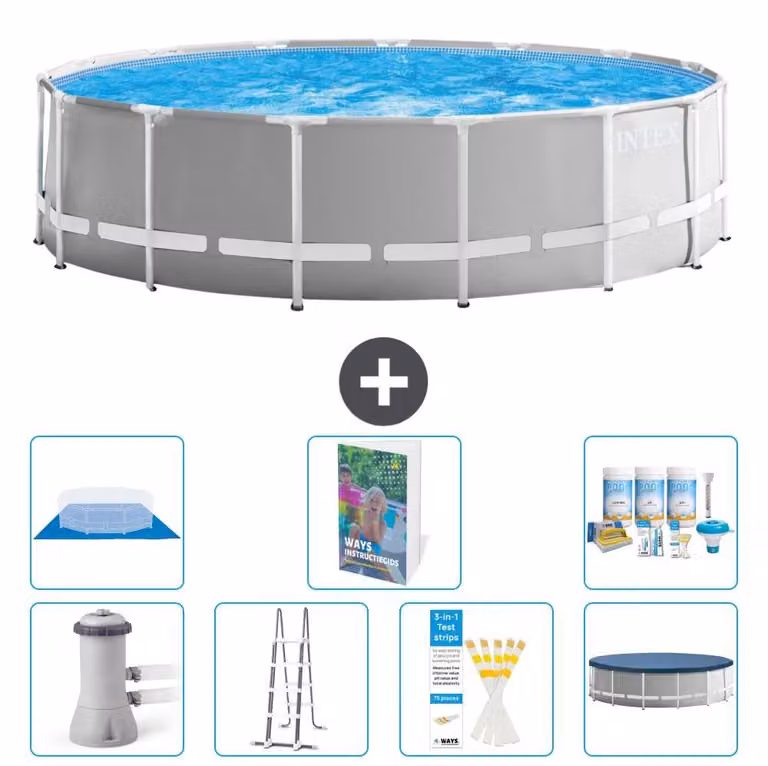 Struttura per piscina a forma di prisma - 457x122 cm - composta da 6 elementi - modello S599