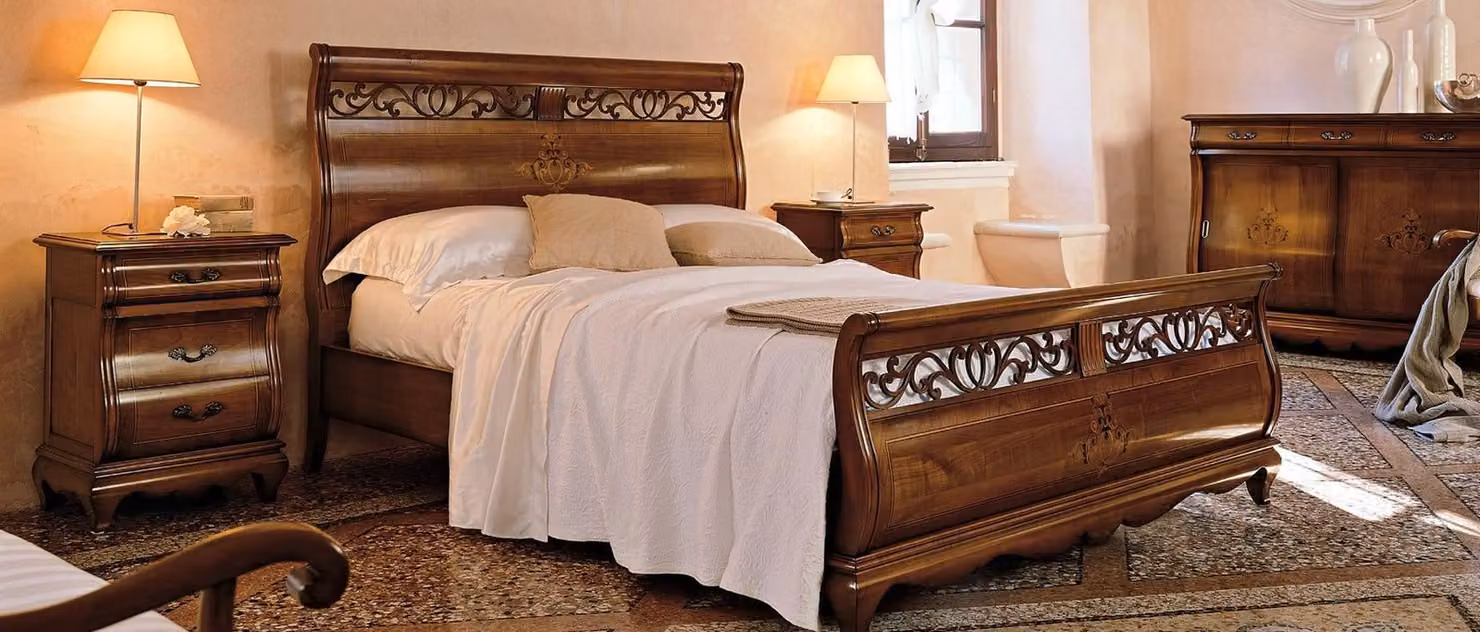 Doppelbett 2 Nachttische Massivholz Schlafzimmermöbel Massivholz Set