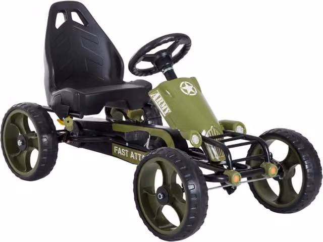 Go Kart a Pedali per Bambini Sedile Regolabile e Freno a Mano Verde