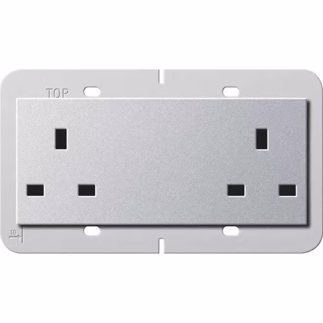 Gira 278226 Presa doppia BS 13 A Sistema 55 BS 80 Colore alluminio