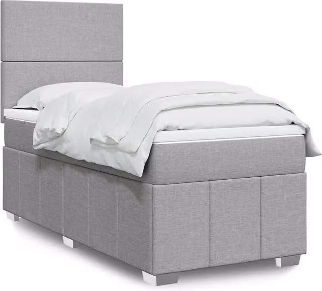Giroletto a Molle con Materasso-Struttura Letto Grigio Chiaro 80x200 cm Tessuto 594335