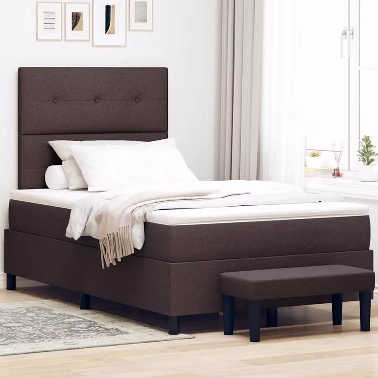 Letto ibrido con materasso vidaXL in tessuto marrone L: 120 cm, P: 200 cm
