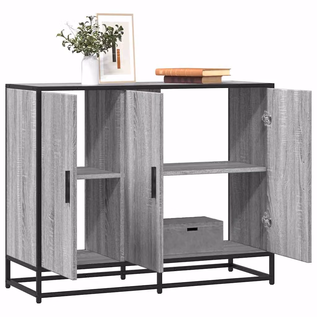 Credenza vidaXL in stile industrial Grigio Sonoma, L 94 cm x P 35 cm x H 76 cm