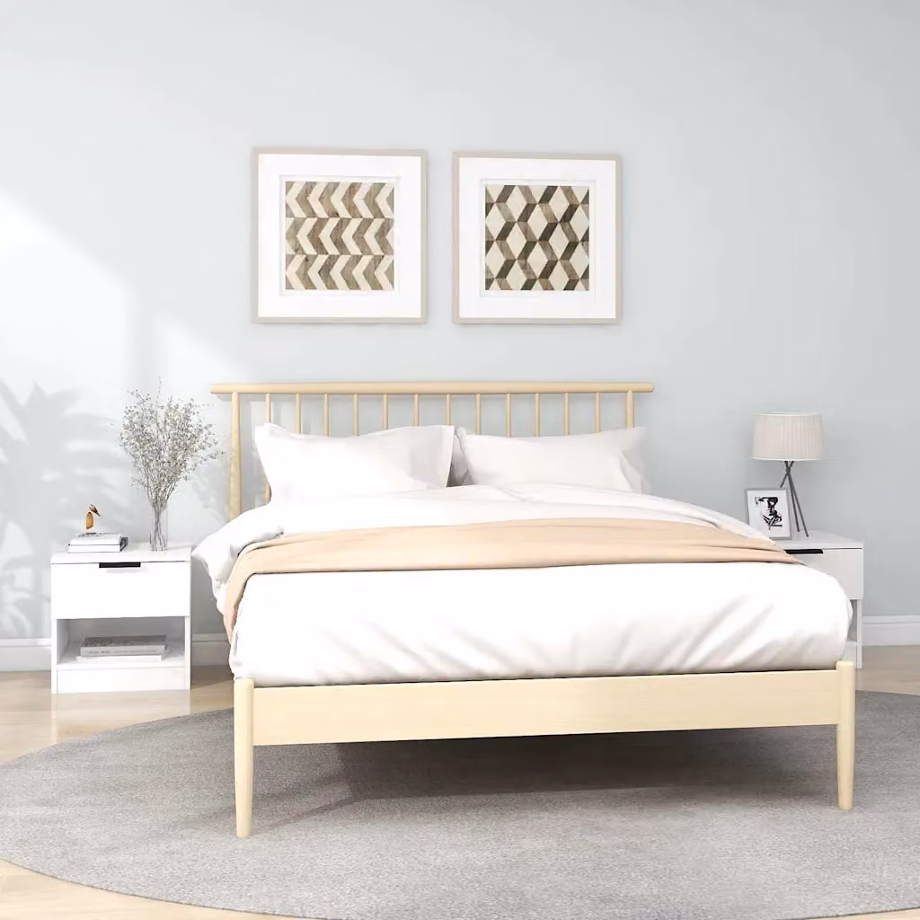 Set di 2 comodini bianchi vidaXL in legno multistrato e MDF per camera da letto