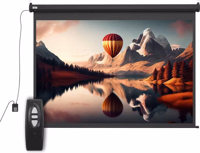 Schermo per proiettore HOMCOM da 100 pollici formato 4:3 con telecomando, L: 203 cm, H: 152 cm, Nero