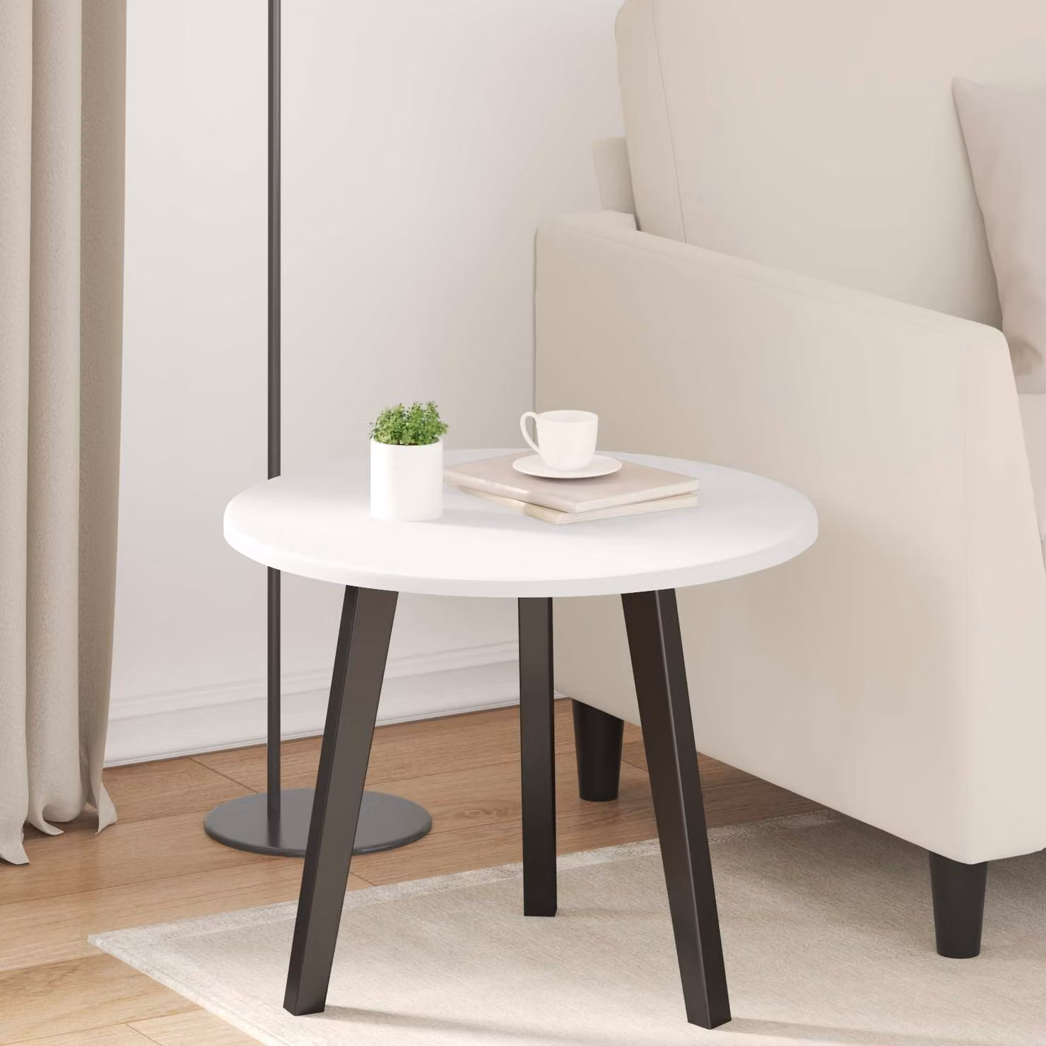 Piano del tavolo rotondo vidaXL in legno ingegnerizzato MDF bianco Ø 50 cm, H 1,5 cm