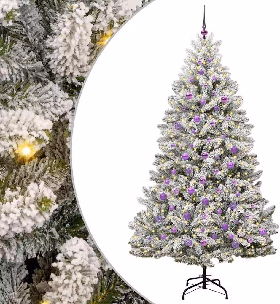 Albero di Natale artificiale con 300 LED Verde e Bianco 210 cm