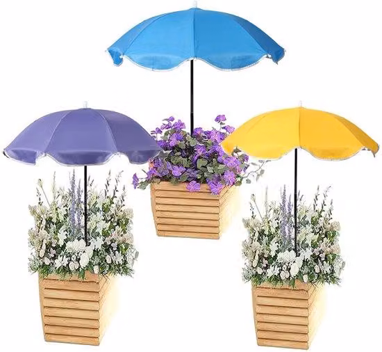 Ombrellone da giardino 100x60 cm - Impermeabile - Regolabile - Set da 3 - Acciaio/Poliestere - Con struttura a forma di H - Parasole da giardino