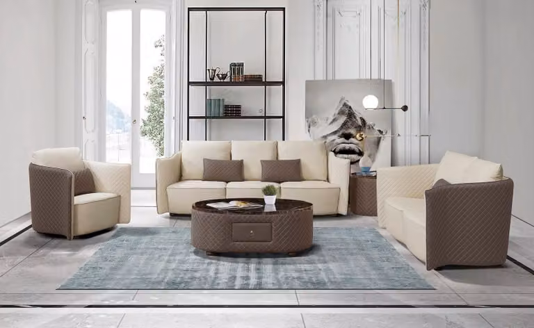 Design Ledersofa Couch Polster Garnitur Sofa 321 Sitzer Klassische Couchen