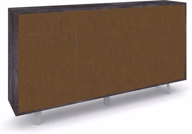 Mobile Soggiorno Madia 3 Ante 3 Cassetti 164x41x92 cm Ossido Nero e Ruggine