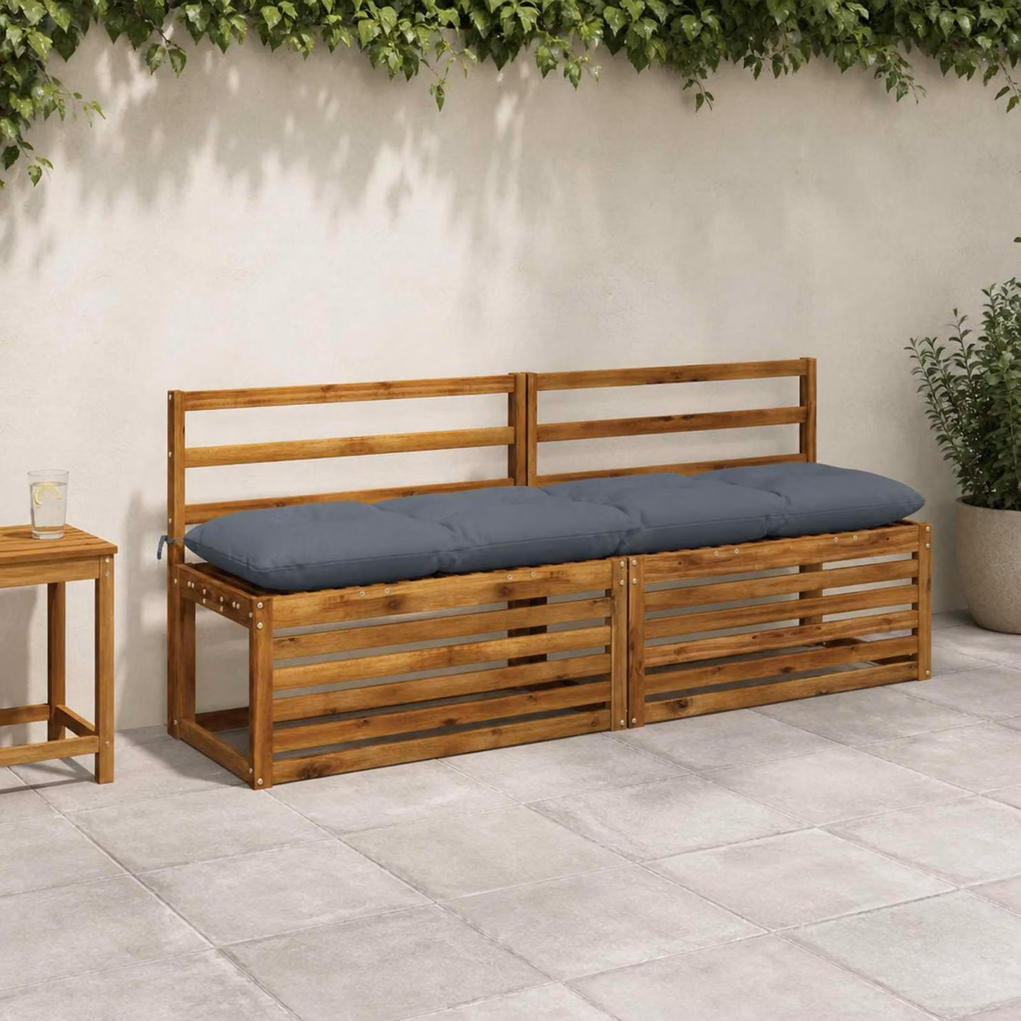 vidaXL Cuscini per Panchina VIANEN 2 pz 100% Poliestere Blu