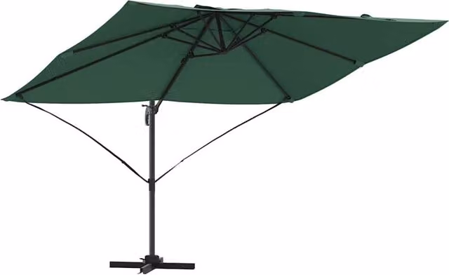 Ombrellone inclinabile girevole moderno giardino terrazzo 351 x 250 x 260 cm in poliestere verde 02_0058716