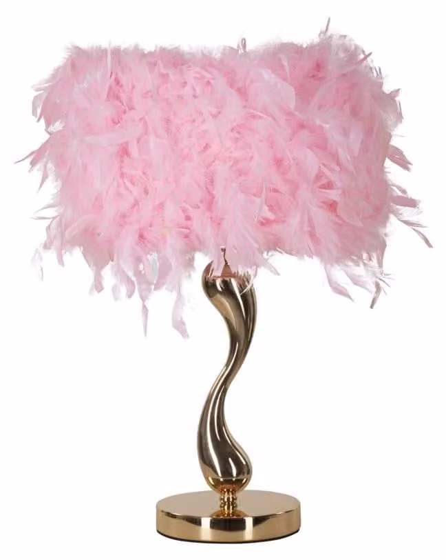 Lampada da Tavolo Cart Rosa Ø25x47 cm in Ferro e Plastica Rosa e Bianco