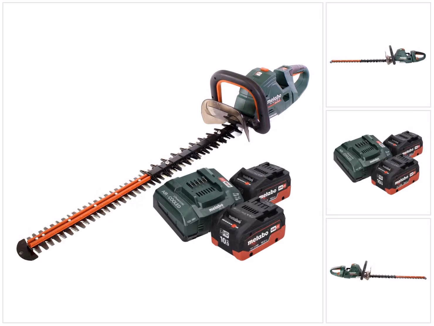 Tagliasiepi a batteria Metabo HS 18 LTX BL 75 18 V 75 cm senza spazzole + 2x batteria ricaricabile 10,0 Ah + caricatore