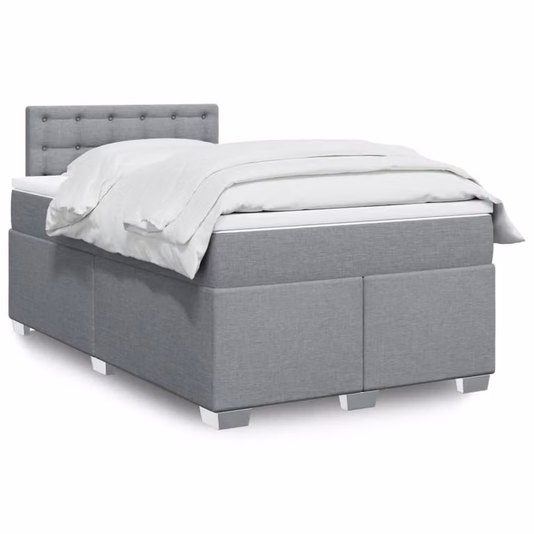 Maison Exclusive - Letto boxspring con materasso Grigio chiaro 120x200 cm Tessuto