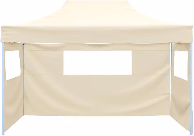 Tenda Gazebo Pieghevole con 3 Pareti DESIGN IN Beige L/P/H: 4,5 x 3 x 2,91 m