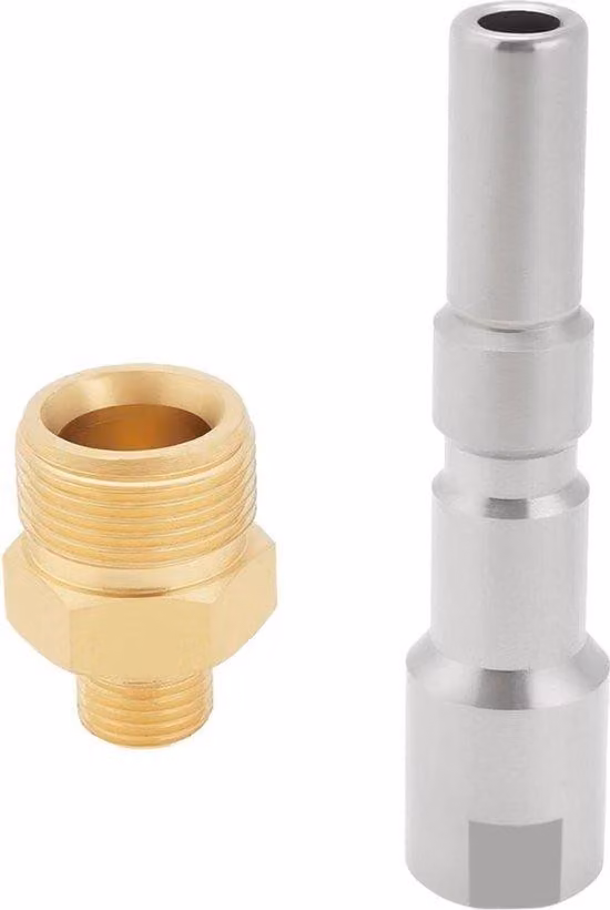 Adattatore per idropulitrice da M22 x 15 a G1/4 - Con raccordo in plastica zigrinata - Per uso industriale