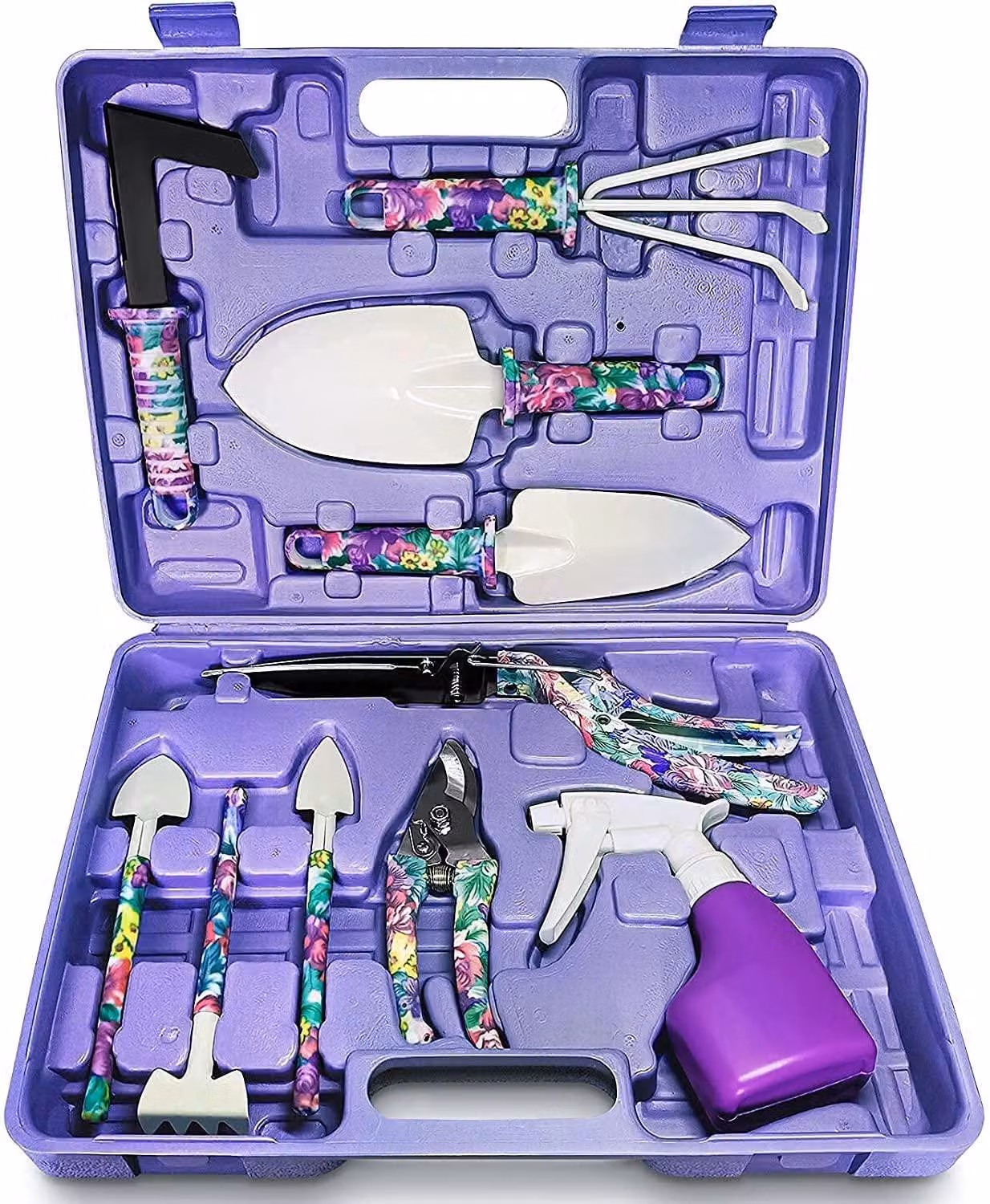 TRANKIELO® - Set di 10 utensili da giardino – Manici ergonomici – Acciaio inossidabile – Perfetto per gli appassionati di giardinaggio