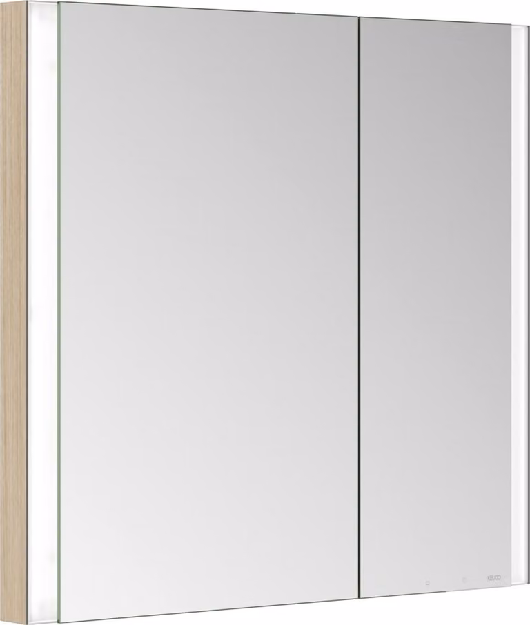 KEUCO SOMARIS Armoire de toilette encastrable 2 portes, asymétrique, avec miroir chauffant, 800mm, 14512852201, 14512852201